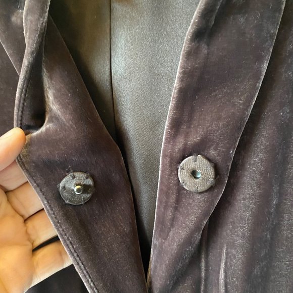 J Jill silk blend chocolate brown velvet jacket hooded women XSP - Picture 3 of 9